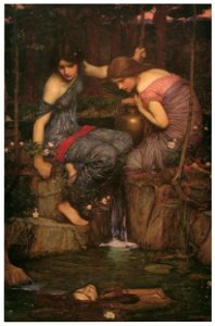 John William Waterhouse – Nymphs Finding the Head of Orpheus [from J.W. Waterhouse]. Free illustration for personal and commercial use.