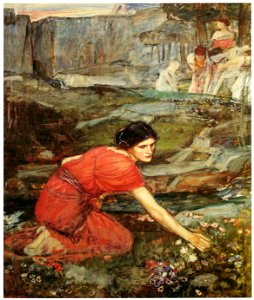 John William Waterhouse – Study for Maidens Picking [from J.W. Waterhouse]. Free illustration for personal and commercial use.