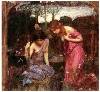 John William Waterhouse – Study for Nymphs Finding the Head of Orpheus [from J.W. Waterhouse]. Free illustration for personal and commercial use.