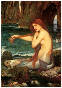 John William Waterhouse – A Mermaid [from J.W. Waterhouse]. Free illustration for personal and commercial use.
