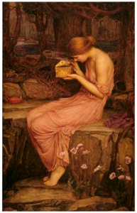 John William Waterhouse – Psyche Opening the Golden Box [from J.W. Waterhouse]. Free illustration for personal and commercial use.