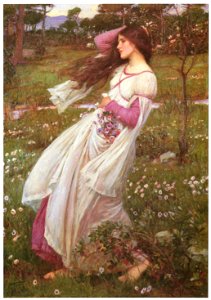John William Waterhouse – Windflowers [from J.W. Waterhouse]. Free illustration for personal and commercial use.