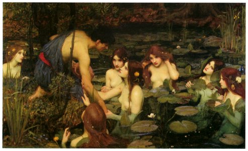 John William Waterhouse – Hylas and the Nymphs [from J.W. Waterhouse]. Free illustration for personal and commercial use.