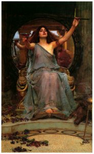 John William Waterhouse – Circe Offering the Cup to Ulysses [from J.W. Waterhouse]. Free illustration for personal and commercial use.