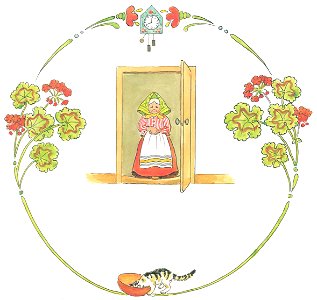 Elsa Beskow – Plate 8 [from Tale of the Little Little Old Woman]. Free illustration for personal and commercial use.