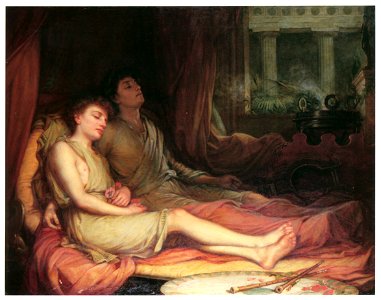 John William Waterhouse – Sleep and his Half-brother Death [from J.W. Waterhouse]. Free illustration for personal and commercial use.