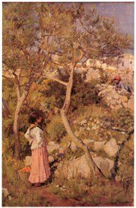 John William Waterhouse – Two Little Italian Girls by a Village [from J.W. Waterhouse]
