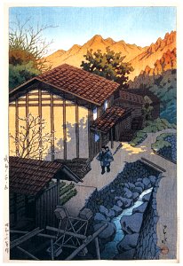 Hasui Kawase – Nenoyama, Bushu [from Kawase Hasui 130th Anniversary Exhibition Catalogue]. Free illustration for personal and commercial use.