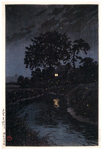 Hasui Kawase – The Minuma River, Omiya [from Kawase Hasui 130th Anniversary Exhibition Catalogue]