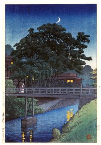 Hasui Kawase – Twenty Views of Tokyo : The Takinogawa RIVer [from Kawase Hasui 130th Anniversary Exhibition Catalogue]. Free illustration for personal and commercial use.