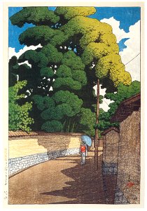 Hasui Kawase – Souvenirs of My Travels, 2nd Series : Shimohonda-machi, Kanazawa [from Kawase Hasui 130th Anniversary Exhibition Catalogue]. Free illustration for personal and commercial use.