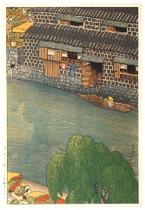Hasui Kawase – Twelve Subjects of Tokyo : Daikon Shore [from Kawase Hasui 130th Anniversary Exhibition Catalogue]. Free illustration for personal and commercial use.