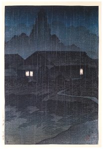 Hasui Kawase – Souvenirs of My Travels, 1st Series : Tsuta Hot Spring, Mutsu [from Kawase Hasui 130th Anniversary Exhibition Catalogue]. Free illustration for personal and commercial use.