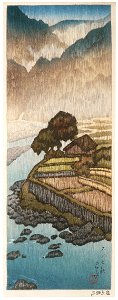 Hasui Kawase – Hatakekudari, Shiobara [from Kawase Hasui 130th Anniversary Exhibition Catalogue]
