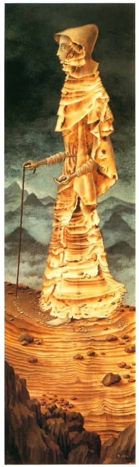Remedios Varo – Camino árido [from Exhibition Catalog of Remedios Varo 1999]. Free illustration for personal and commercial use.