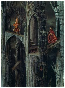 Remedios Varo – Arquitectura vegetal [from Exhibition Catalog of Remedios Varo 1999]. Free illustration for personal and commercial use.