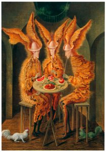 Remedios Varo – Vampiros vegetarianos [from Exhibition Catalog of Remedios Varo 1999]. Free illustration for personal and commercial use.