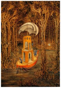 Remedios Varo – Hallazgo [from Exhibition Catalog of Remedios Varo 1999]. Free illustration for personal and commercial use.