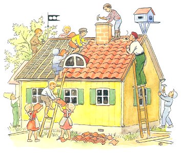 Elsa Beskow – Plate 16 [from Herr Peter]. Free illustration for personal and commercial use.