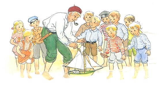 Elsa Beskow – Plate 6 [from Herr Peter]. Free illustration for personal and commercial use.