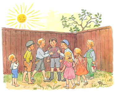 Elsa Beskow – Plate 12 [from Herr Peter]. Free illustration for personal and commercial use.