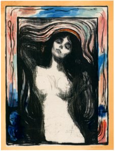 Edvard Munch – Madonna [from Hanga Geijutsu No.180]. Free illustration for personal and commercial use.