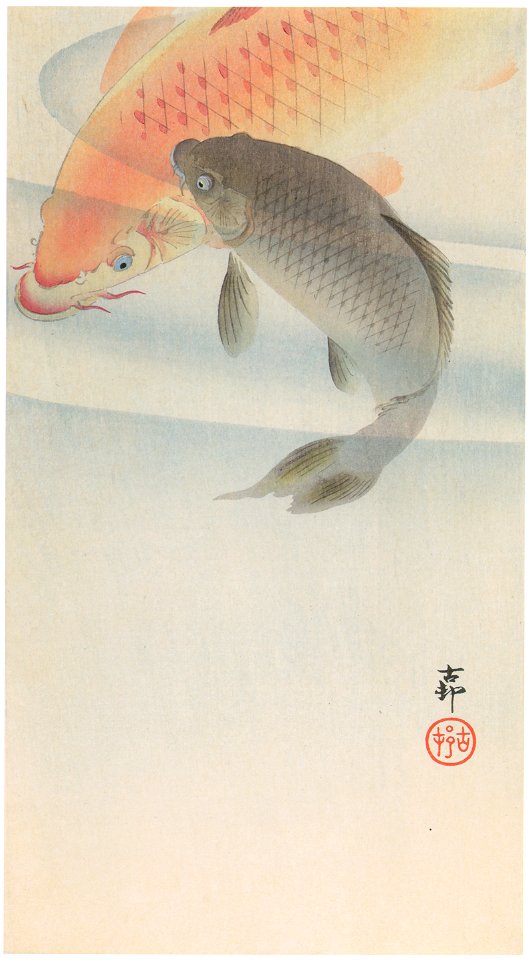 Ohara Koson – Two Carps [from Hanga Geijutsu No.180]