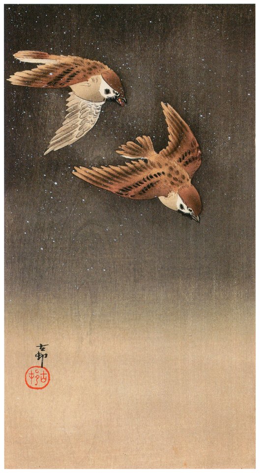 Ohara Koson – Sparrows in Snow [from Hanga Geijutsu No.180]