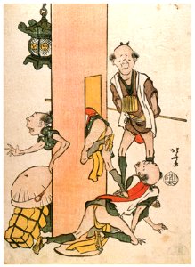 Katsushika Hokusai – The Toba-e Collection Series : A Tainai-kuguri Cavern at a Temple [from Meihin Soroimono Ukiyo-e]. Free illustration for personal and commercial use.