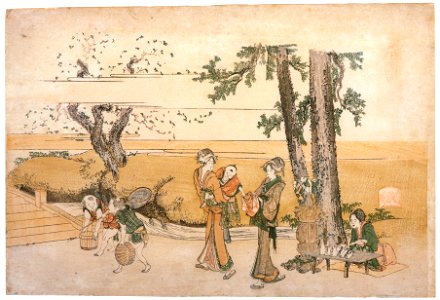 Katsushika Hokusai – The Print of Famous Place: Ōji [from Meihin Soroimono Ukiyo-e]. Free illustration for personal and commercial use.