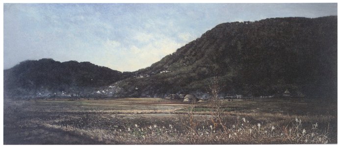 Takahashi Yuichi – Distant View of Mt. Kotohira [from Takahashi Yuichi: Pioneer of Modern Western-style Painting]. Free illustration for personal and commercial use.