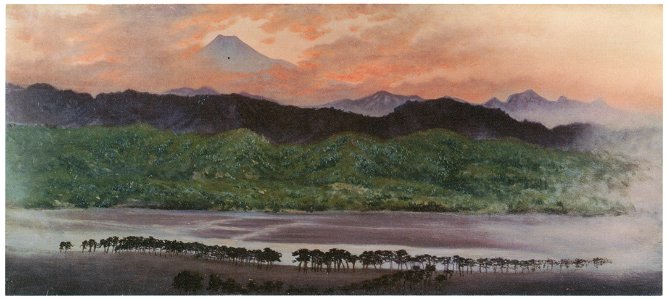 Takahashi Yuichi – View from Makigahara towards Mt. Fuji [from Takahashi Yuichi: Pioneer of Modern Western-style Painting]. Free illustration for personal and commercial use.