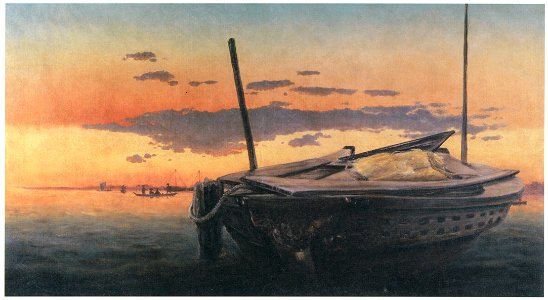 Takahashi Yuichi – Sunset at Shibaura [from Takahashi Yuichi: Pioneer of Modern Western-style Painting]. Free illustration for personal and commercial use.