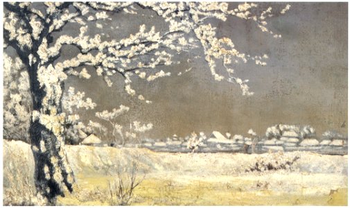 Takahashi Yuichi – Snow on the Bank of the Sumida River [from Takahashi Yuichi: Pioneer of Modern Western-style Painting]. Free illustration for personal and commercial use.