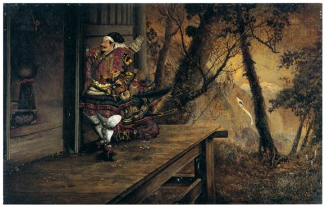Takahashi Yuichi – Kusunoki Masatsura Writing a Poem at Nyoirindo [from Takahashi Yuichi: Pioneer of Modern Western-style Painting]
