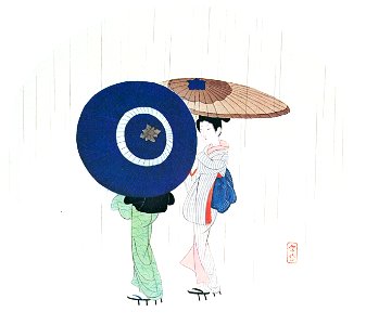 Komura Settai – Spring Rain [from Komura Settai]. Free illustration for personal and commercial use.