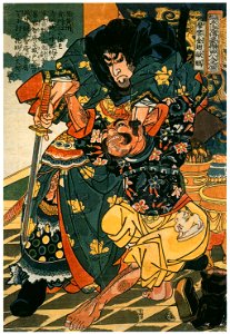 Utagawa Kuniyoshi – Ma’unkinshi Ōhō (One Hundred Eight Heroes of a Popular Water Margin) [from Of Brigands and Bravery: Kuniyoshi’s Heroes of the Suikoden]. Free illustration for personal and commercial use.