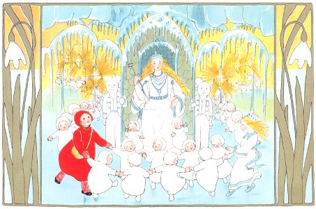 Sibylle von Olfers – Plate 7 [from The Story of the Snow Children]. Free illustration for personal and commercial use.