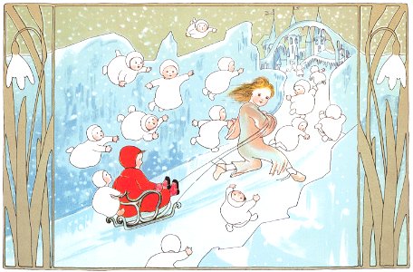 Sibylle von Olfers – Plate 3 [from The Story of the Snow Children]. Free illustration for personal and commercial use.