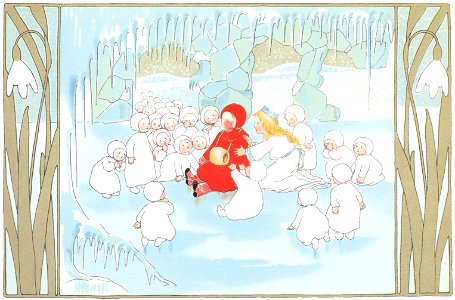 Sibylle von Olfers – Plate 8 [from The Story of the Snow Children]. Free illustration for personal and commercial use.
