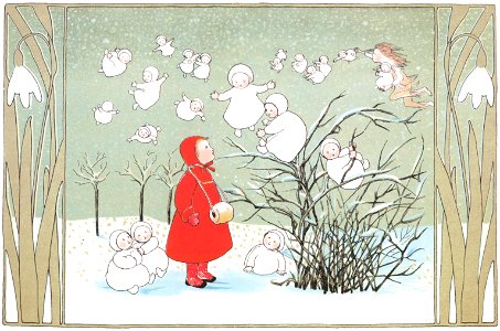 Sibylle von Olfers – Plate 2 [from The Story of the Snow Children]. Free illustration for personal and commercial use.