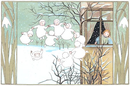 Sibylle von Olfers – Plate 1 [from The Story of the Snow Children]. Free illustration for personal and commercial use.