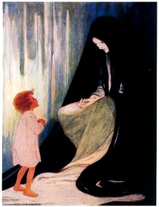 Jessie Willcox Smith – Are you ill, dear North Wind? (At the Back of the North Wind by George Macdonald) [from Jessie Willcox Smith: American Illustrator]