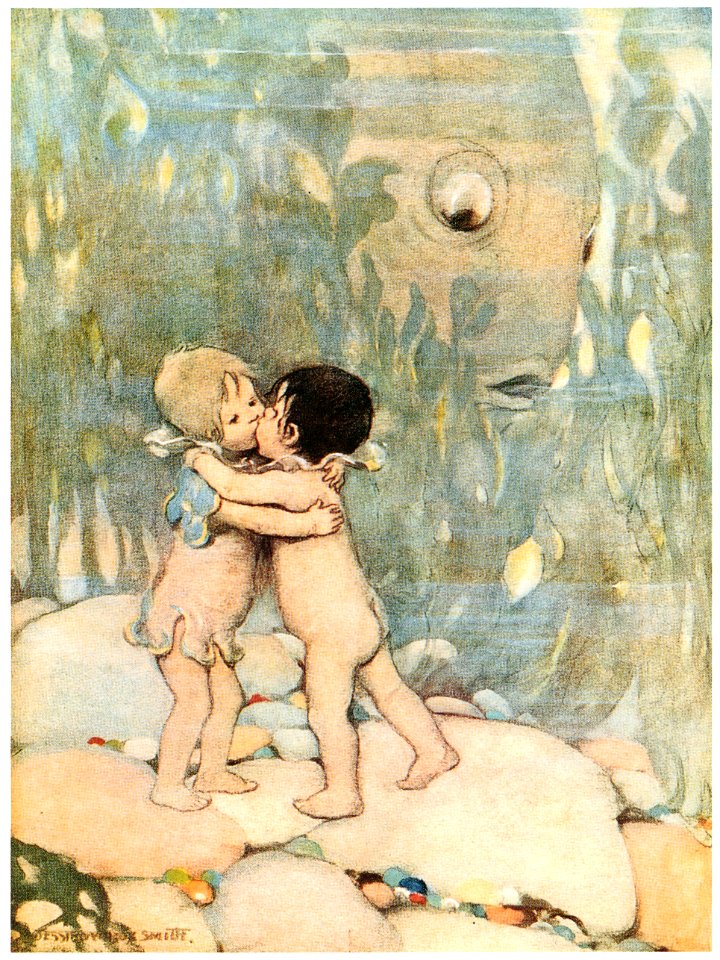 Jessie Willcox Smith – They hugged and kissed each other for ever so long, they did not know why (The Water Babies by Charles Kingsley) [from Jessie Willcox Smith: American Illustrator]