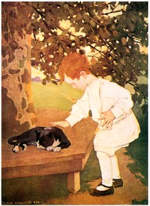 Jessie Willcox Smith – Touching (The Five Senses by Angela M. Keyes) [from Jessie Willcox Smith: American Illustrator]. Free illustration for personal and commercial use.