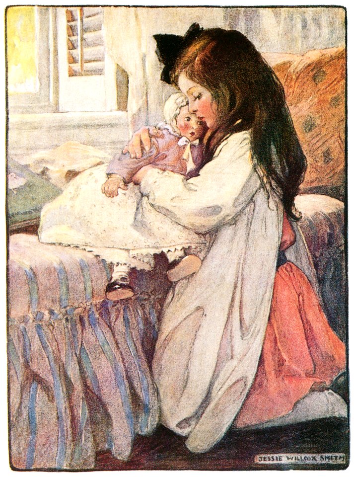 Jessie Willcox Smith – Then the Lover sighing like a furnace (The Seven Ages of Childhood by Carolyn Wells) [from Jessie Willcox Smith: American Illustrator]