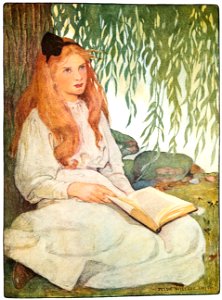 Jessie Willcox Smith – The Sixth Age Shifts to lean and slender maidenhood (The Seven Ages of Childhood by Carolyn Wells) [from Jessie Willcox Smith: American Illustrator]. Free illustration for personal and commercial use.