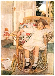 Jessie Willcox Smith – Punishment (Dream Blocks, by Aileen Higgins) [from Jessie Willcox Smith: American Illustrator]. Free illustration for personal and commercial use.