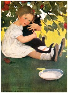 Jessie Willcox Smith – I Love Little Pussy (A Child’s Book of Old Verses) [from Jessie Willcox Smith: American Illustrator]. Free illustration for personal and commercial use.
