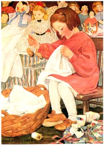 Jessie Willcox Smith – How Doth the Busy Bee (A Child’s Book of Old Verses) [from Jessie Willcox Smith: American Illustrator]. Free illustration for personal and commercial use.